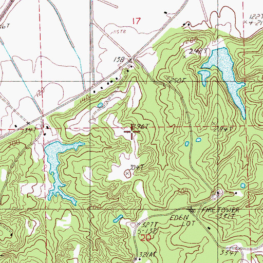 Topographic Map of Eden Creek Watershed Y-370-3 Dam, MS