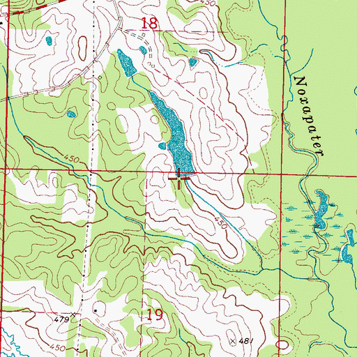 Topographic Map of Watkins Lake Dam, MS