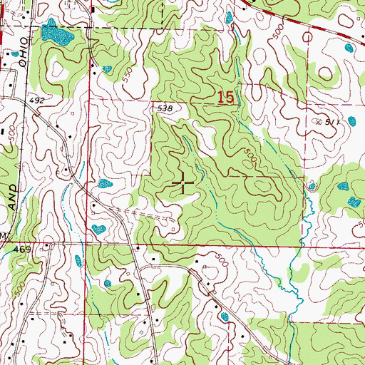 Topographic Map of Odell Barrier Dam, MS