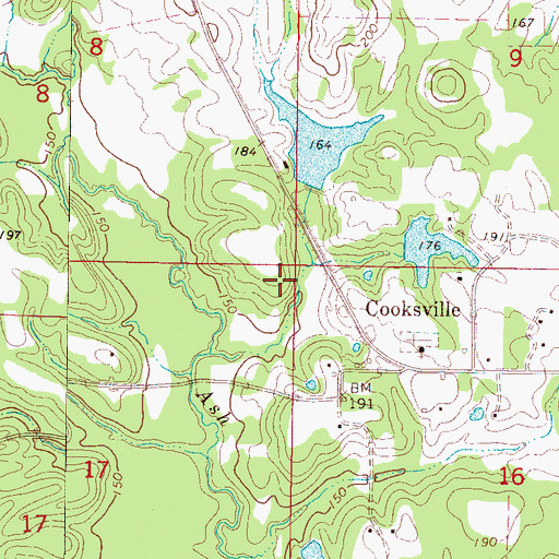 Topographic Map of Sparkman Lake Dam, MS