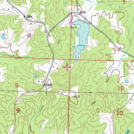 Topographic Map of Parks Lake Dam, MS