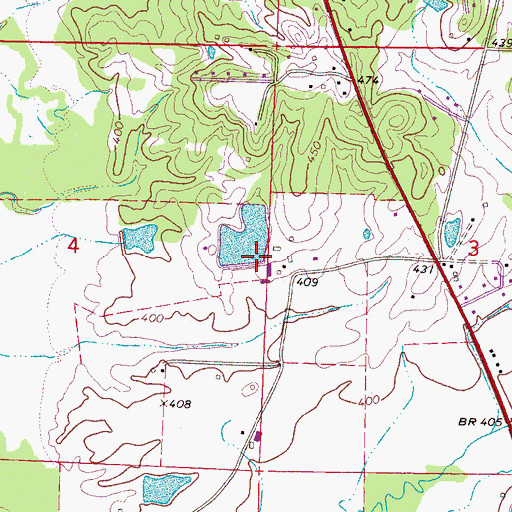 Topographic Map of Lazy C Ranch Lake Dam, MS