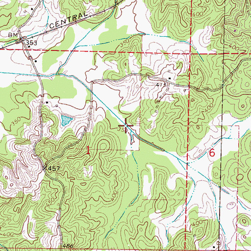 Topographic Map of Long Creek Structure 11 Dam, MS