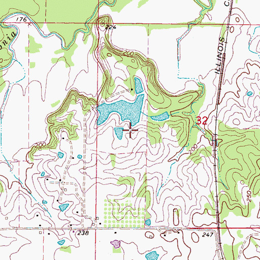 Topographic Map of Evans Lake Dam, MS