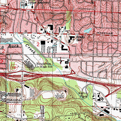 Topographic Map of Congregation Agudath Achim, AR
