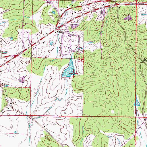 Topographic Map of Brooks Lake Dam, MS