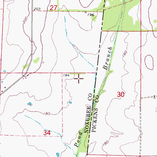 Topographic Map of Hughes Lake Dam, MS