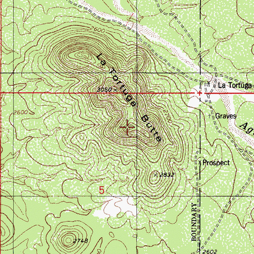 Topographic Map of La Tortuga Butte, AZ