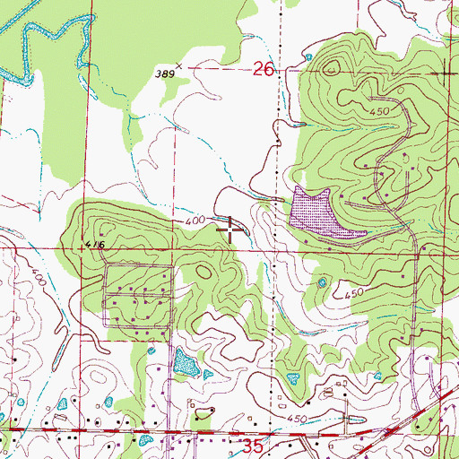 Topographic Map of River Hills Subdivision Lake Dam, MS