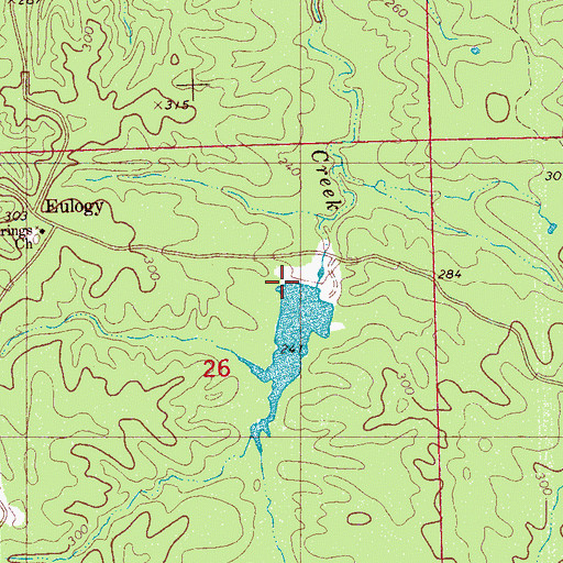 Topographic Map of Black Watershed Y-36-43 Dam, MS