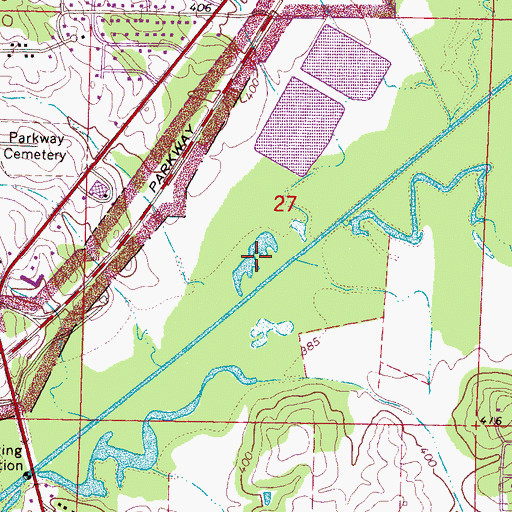 Topographic Map of Kosciusko Sewage Lagoon Dam, MS