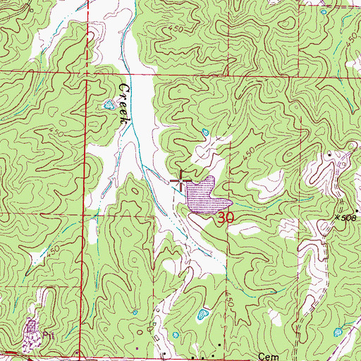 Topographic Map of Lindsey Pond Dam, MS