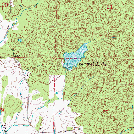 Topographic Map of Burrell Lake Dam, MS