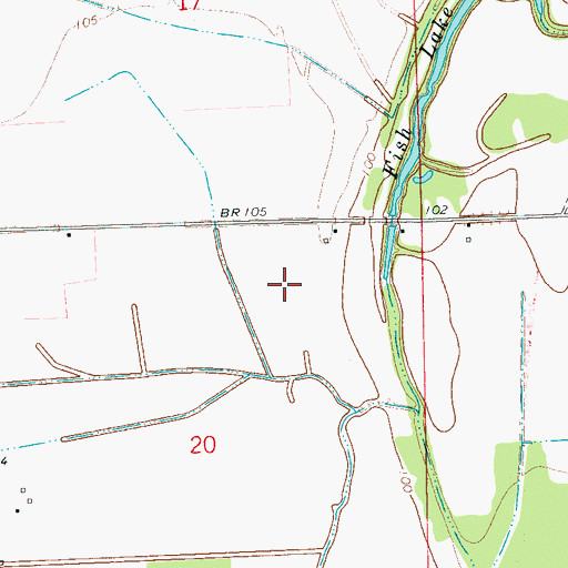 Topographic Map of Sunflower Lagoon Dam, MS