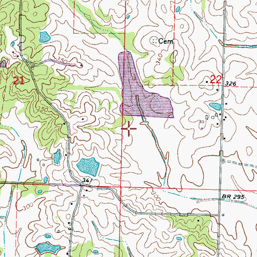 Topographic Map of Long Creek Watershed 3 Dam, MS