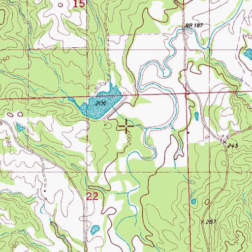 Topographic Map of Black Watershed Y-36-40 Dam, MS