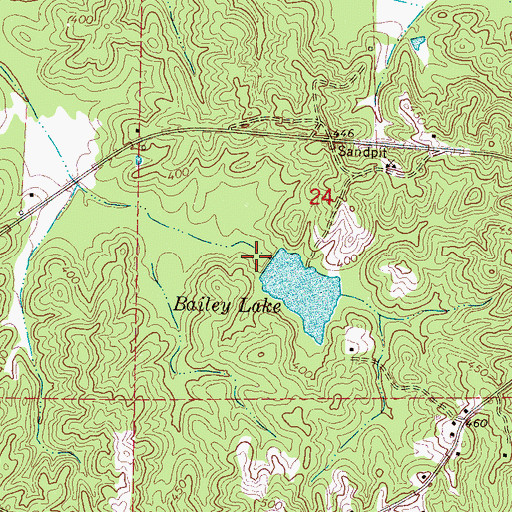 Topographic Map of Bailey Lake Dam, MS
