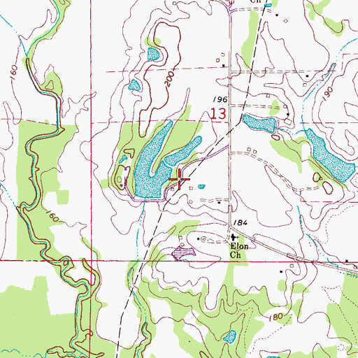 Topographic Map of Coleman Lake Dam, MS