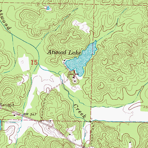 Topographic Map of Mississippi No Name 7 Dam, MS