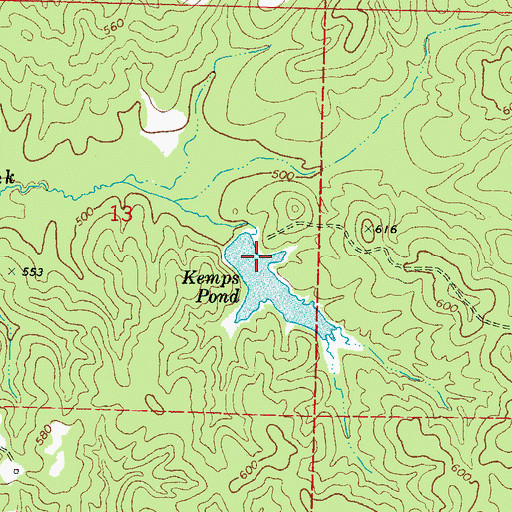 Topographic Map of Crawford Lake Dam, MS