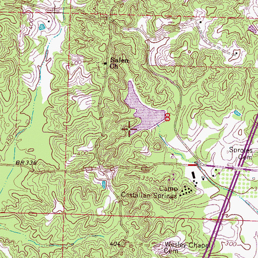 Topographic Map of New Tribe Mission Lake Dam, MS
