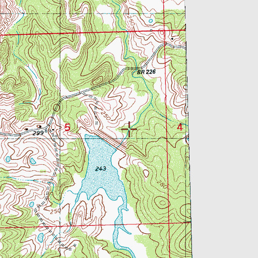 Topographic Map of Black Watershed Y-36-37 Dam, MS