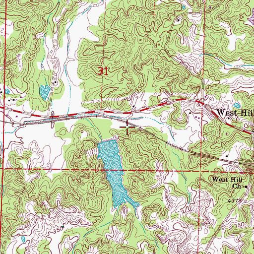 Topographic Map of International Paper Company Pond Dam, MS