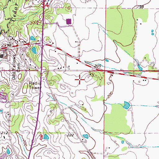 Topographic Map of Vandevender Lake Dam, MS