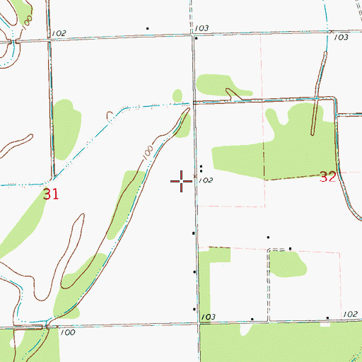 Topographic Map of Hall Barret Lake Dam, MS