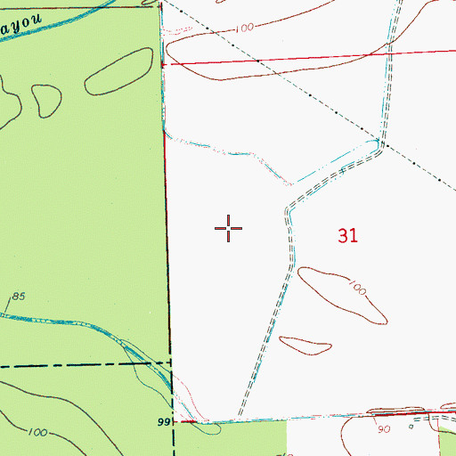 Topographic Map of Whatley Lake Dam, MS