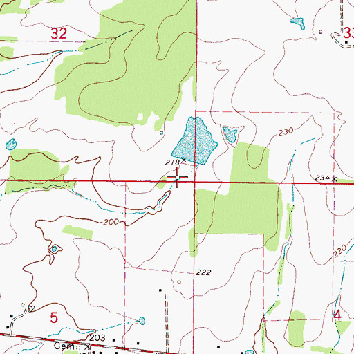 Topographic Map of Land Lake Dam, MS