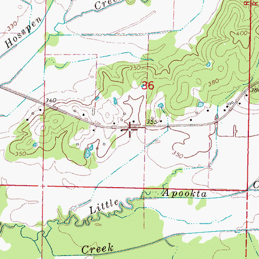Topographic Map of Kenneth Love Lake Dam, MS