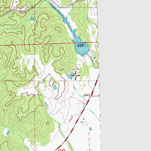 Topographic Map of Black Watershed Y-36-28 Dam, MS
