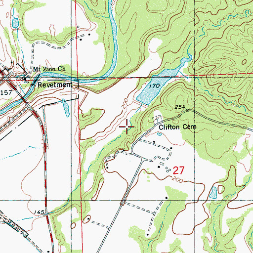 Topographic Map of Black Watershed Y-36-11 Dam, MS