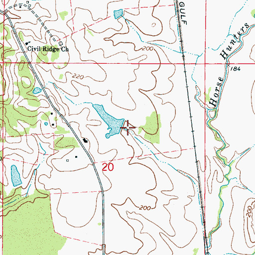 Topographic Map of Woods Lake Dam, MS