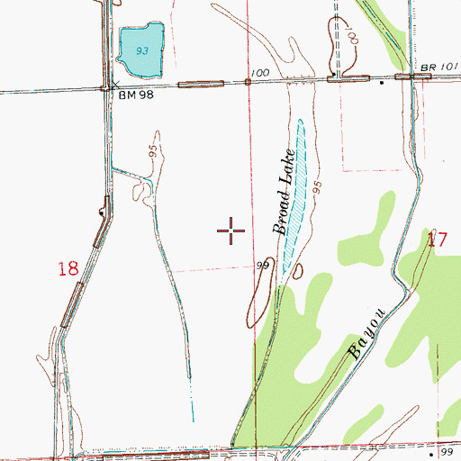 Topographic Map of H D Tharp Lake Dam, MS