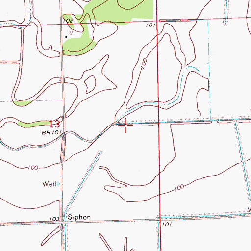 Topographic Map of Grier Brothers Lake Dam, MS