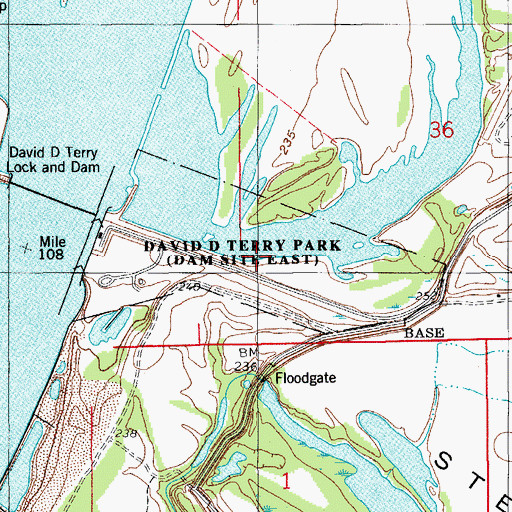 Topographic Map of David D Terry Park, AR
