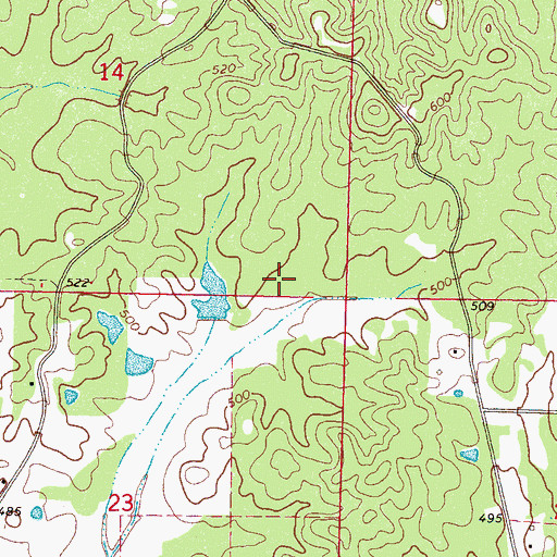 Topographic Map of Simmons Lake Dam, MS