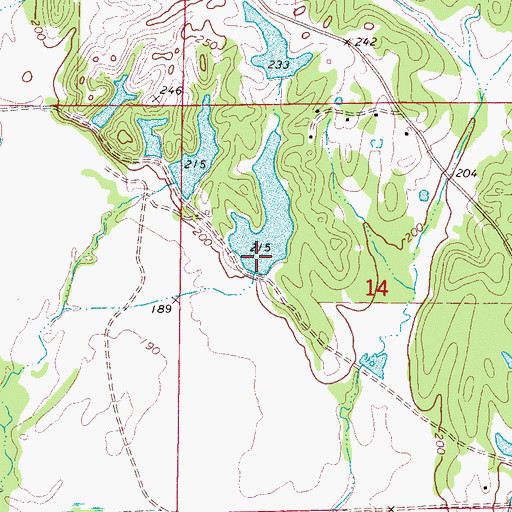 Topographic Map of Erickson Lake Number 2 Dam, MS