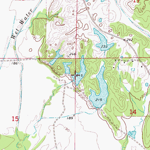 Topographic Map of Erickson Lake Number 3 Dam, MS