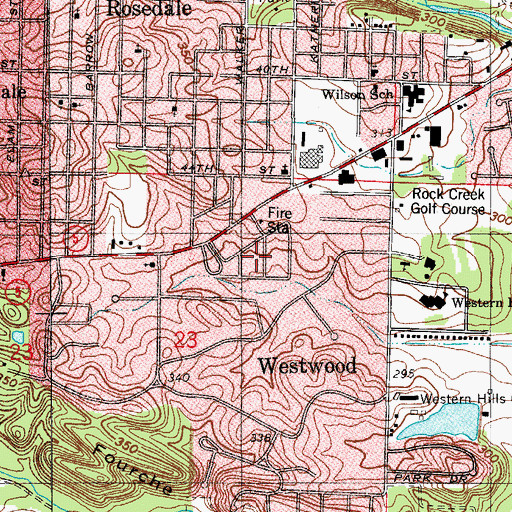 Topographic Map of Azalea Place, AR