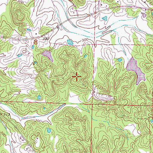 Topographic Map of Lindsey Lake Dam, MS