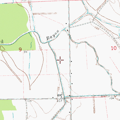 Topographic Map of Beckwith Lake Dam, MS