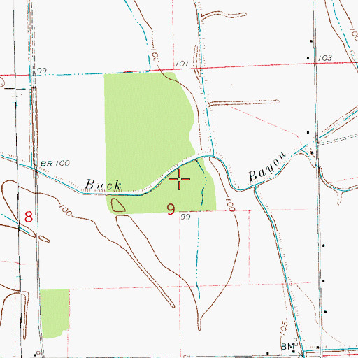 Topographic Map of S L Reed Lake Dam, MS