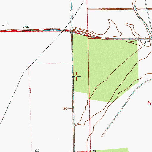 Topographic Map of Grant Lake Dam, MS