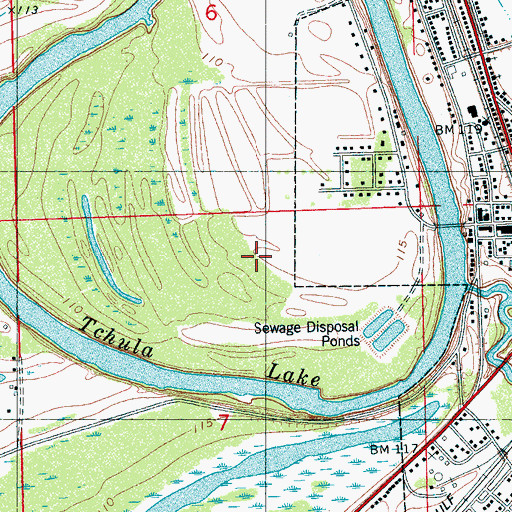 Topographic Map of Tchula Sewage Lagoon Dam, MS
