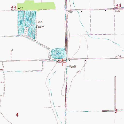 Topographic Map of Bucker Catfish Pond Dam, MS