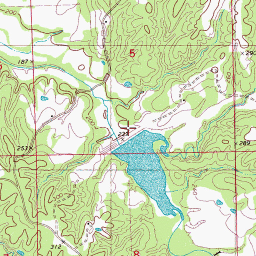 Topographic Map of Black Watershed Y-36-23 Dam, MS