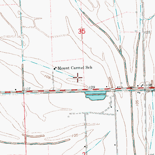 Topographic Map of Duke Lake Dam, MS